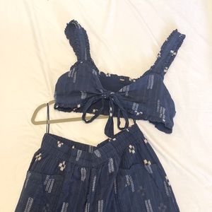 Free People Blue Lounge Set
